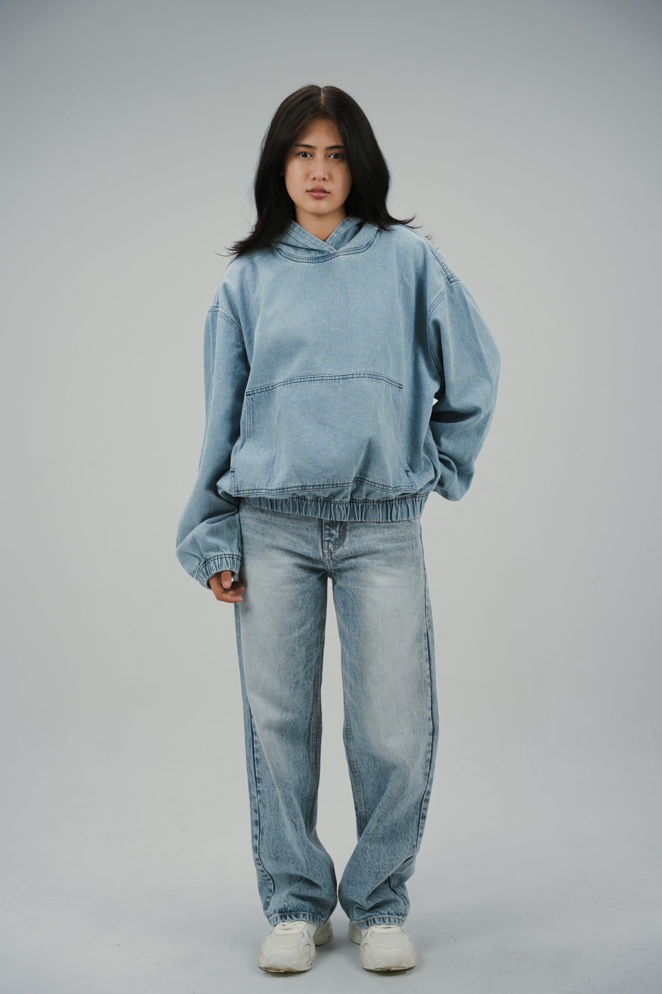 Sky Fade Denim Hoodie