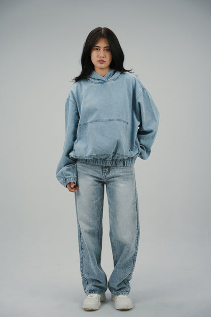 Sky Fade Denim Hoodie