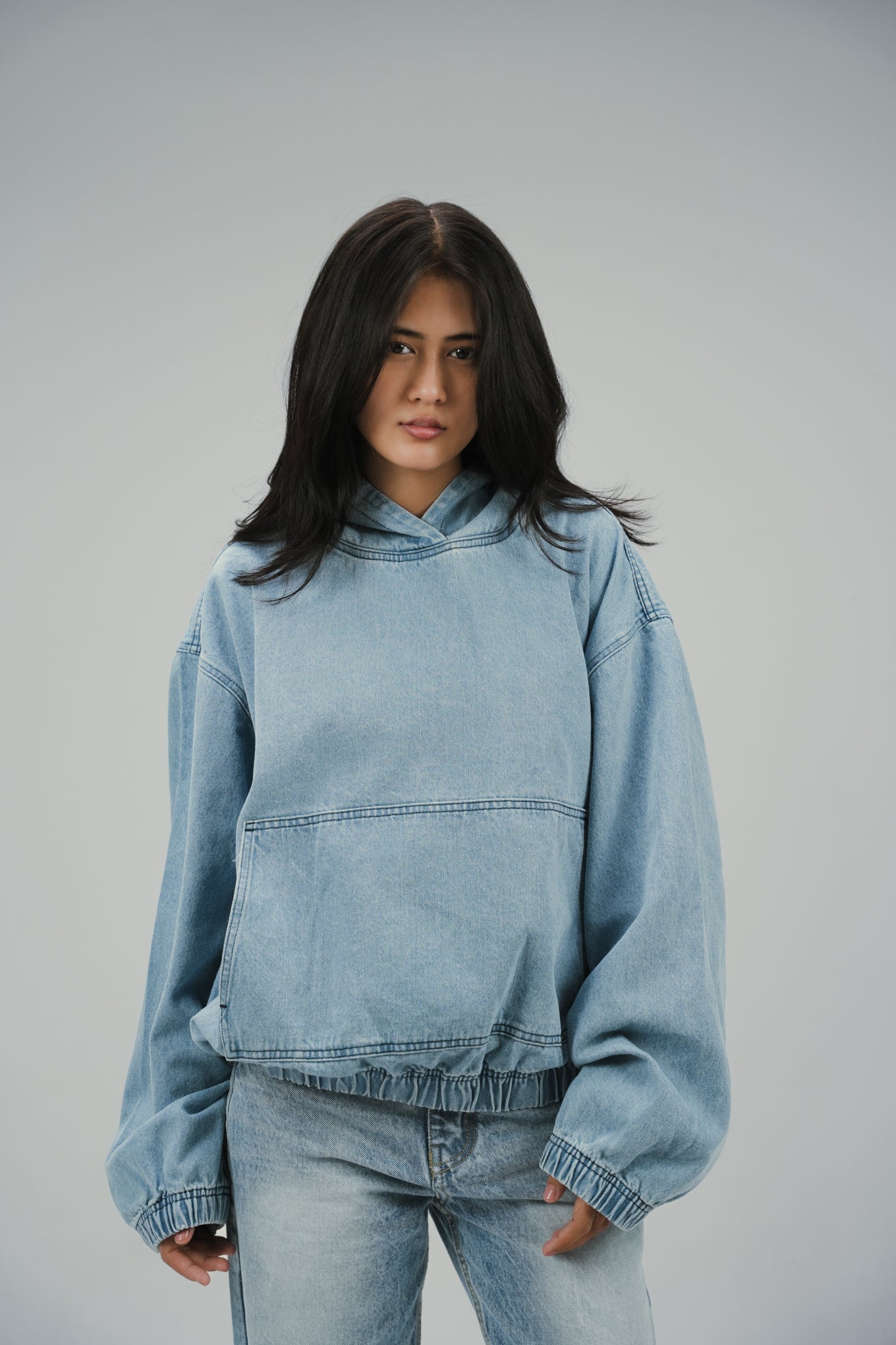 Sky Fade Denim Hoodie