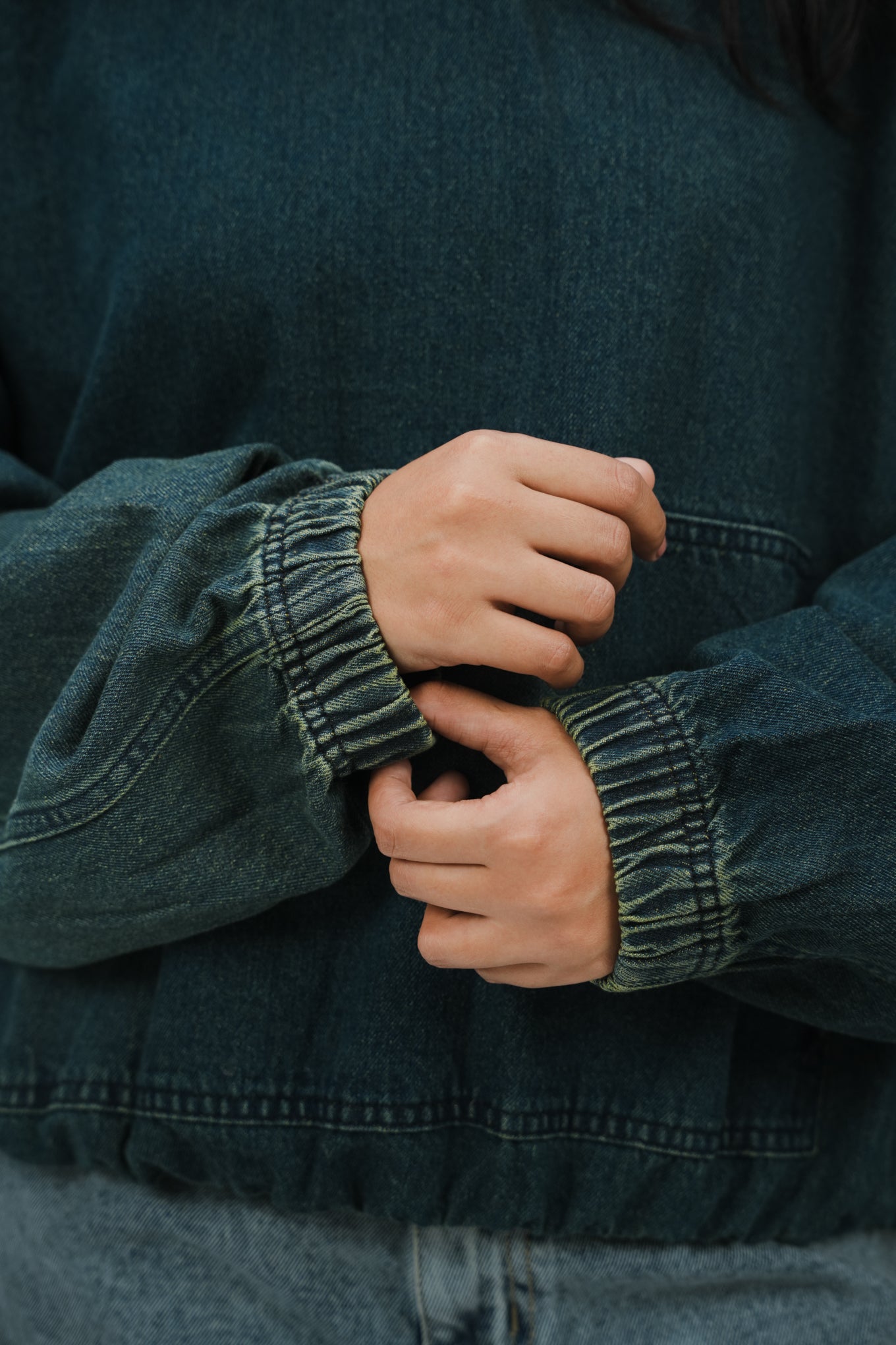 Ocean Green Denim Hoodie