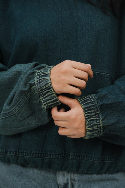 Ocean Green Denim Hoodie
