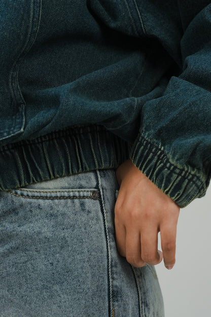 Ocean Green Denim Hoodie